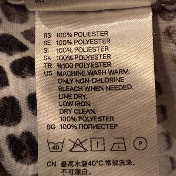 NEW H&M Geometric Print Shirt Dress Sleeveless Black Gray Womens Sz 4 - Picture 13 of 13